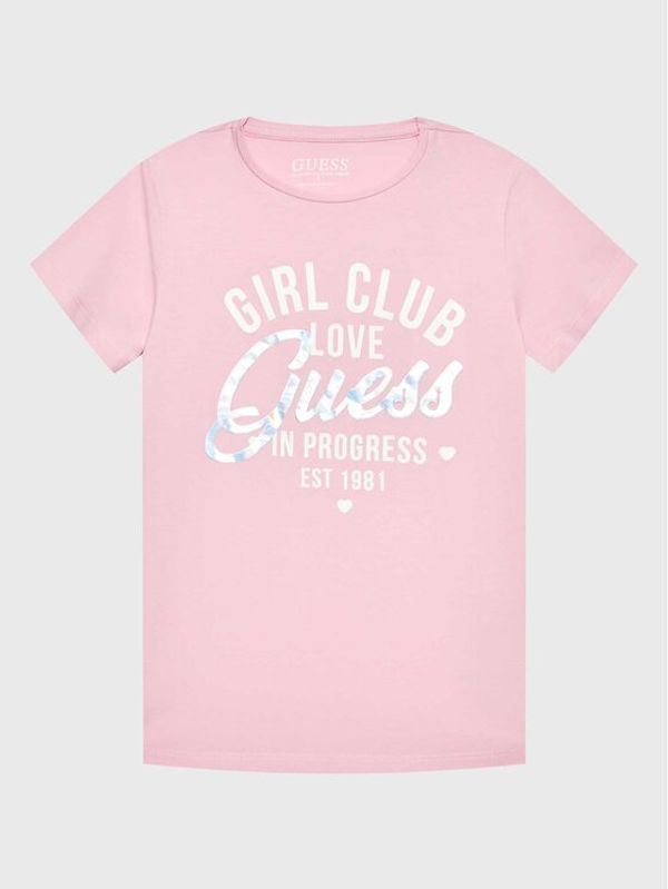Guess Guess Тишърт J3RI26 K6YW1 Розов Regular Fit