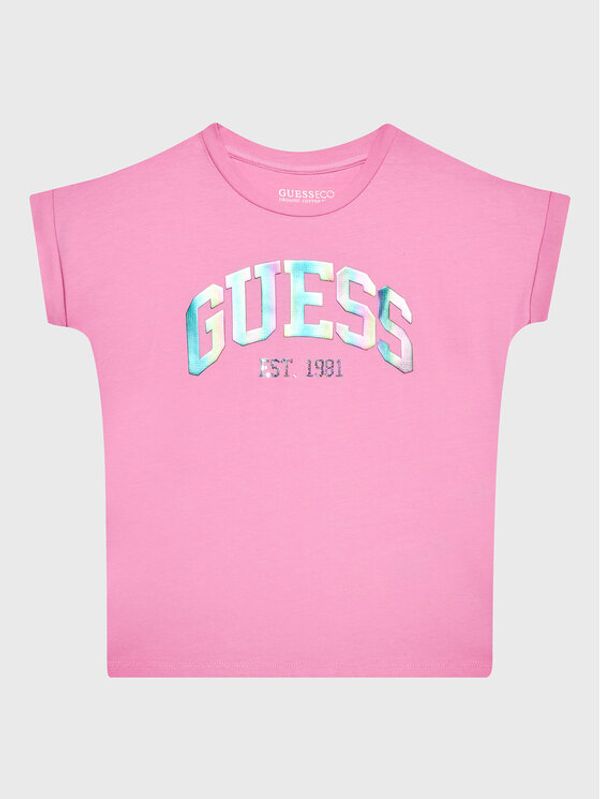 Guess Guess Тишърт J3RI33 K6YW1 Розов Regular Fit