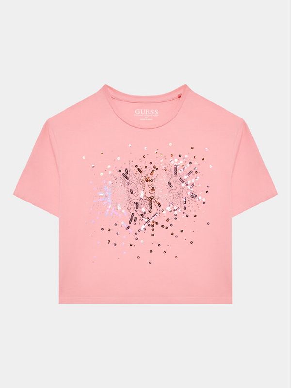 Guess Guess Тишърт J3YI21 K6YW1 Розов Boxy Fit
