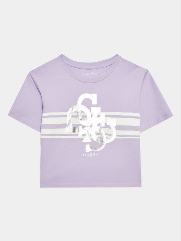 Guess Guess Тишърт J3YI36 K8HM4 Виолетов Boxy Fit