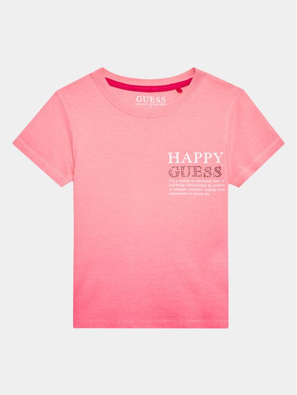 Guess Guess Тишърт J3YI37 K8HM4 Розов Boxy Fit