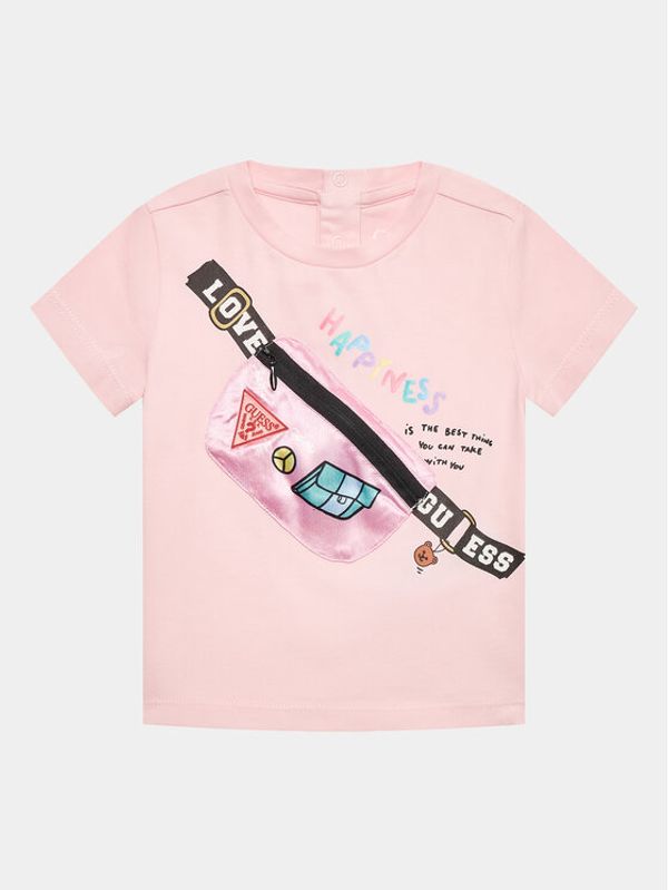 Guess Guess Тишърт K3YI04 K6YW1 Розов Regular Fit