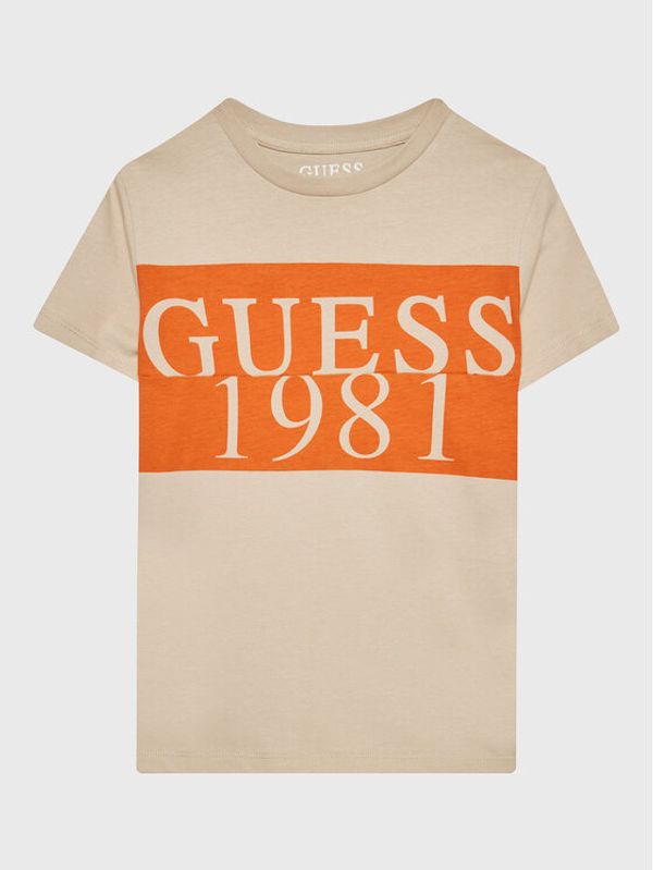 Guess Guess Тишърт L3GI07 K8HM0 Екрю Regular Fit