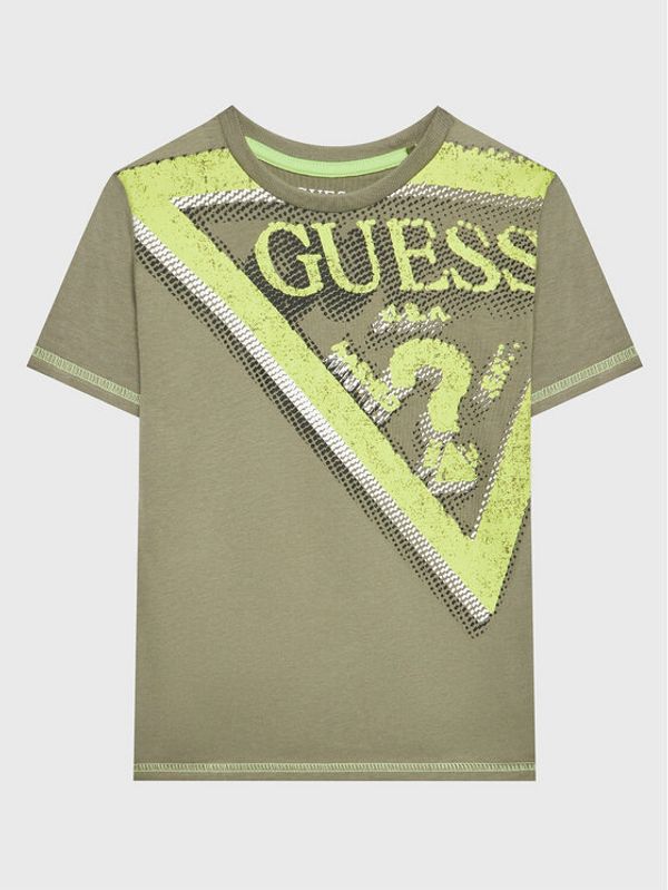 Guess Guess Тишърт L3RI18 K8HM0 Зелен Regular Fit