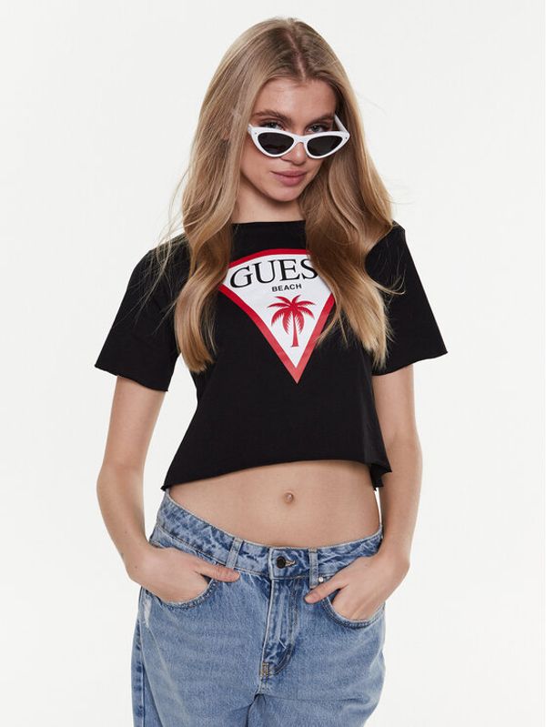 Guess Guess Тишърт Logo E02I01 JA914 Черен Boxy Fit