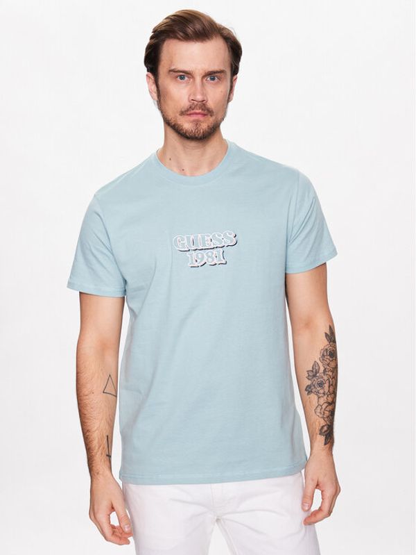 Guess Guess Тишърт Logo M3GI30 K8FQ4 Зелен Slim Fit