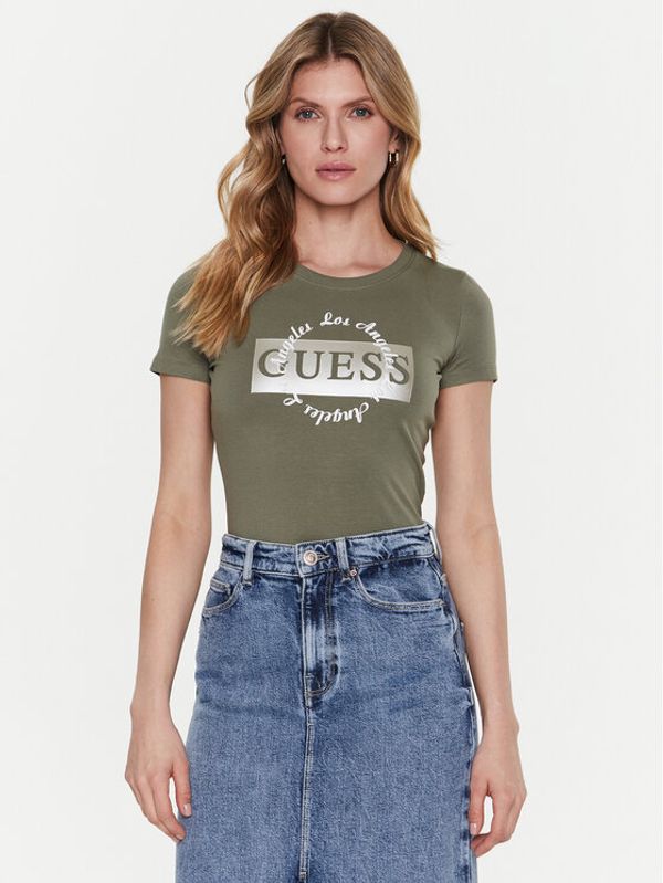 Guess Guess Тишърт Logo W3GI38 J1314 Зелен Slim Fit