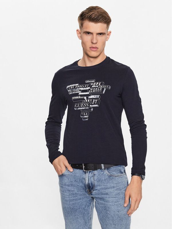 Guess Guess Тишърт M3YI25 J1314 Син Slim Fit