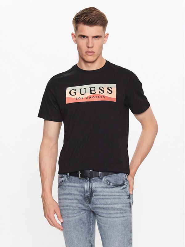 Guess Guess Тишърт M3YI90 K9RM1 Черен Slim Fit