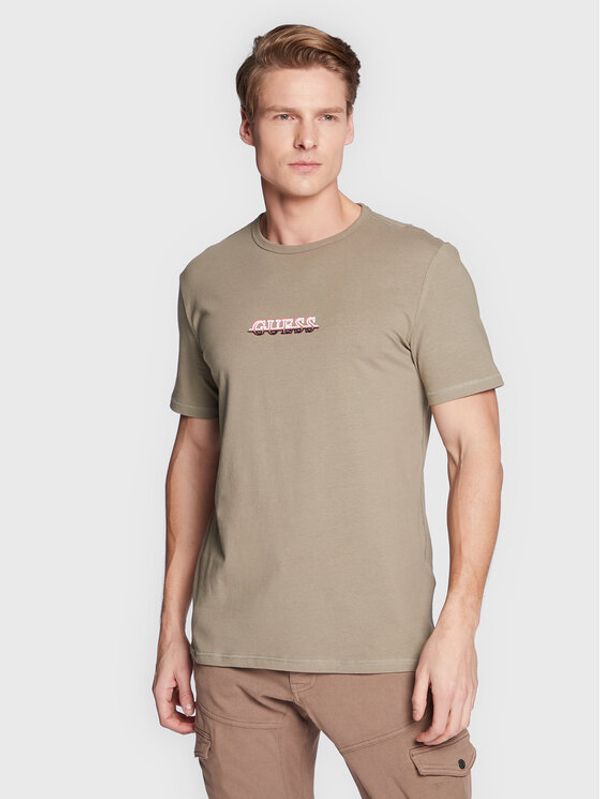 Guess Guess Тишърт Maksim M3RI11 J1314 Зелен Slim Fit