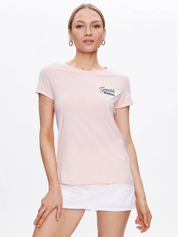 Guess Guess Тишърт Marine Logo W3GI37 K46D1 Розов Regular Fit
