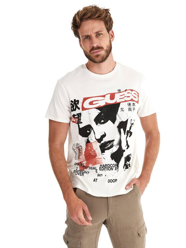 Guess Guess Тишърт Midnight M3RI41 KBDK0 Бял Slim Fit