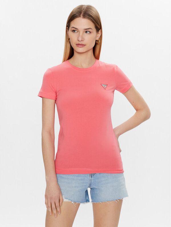 Guess Guess Тишърт Mini Triangle W2YI44 J1311 Розов Slim Fit