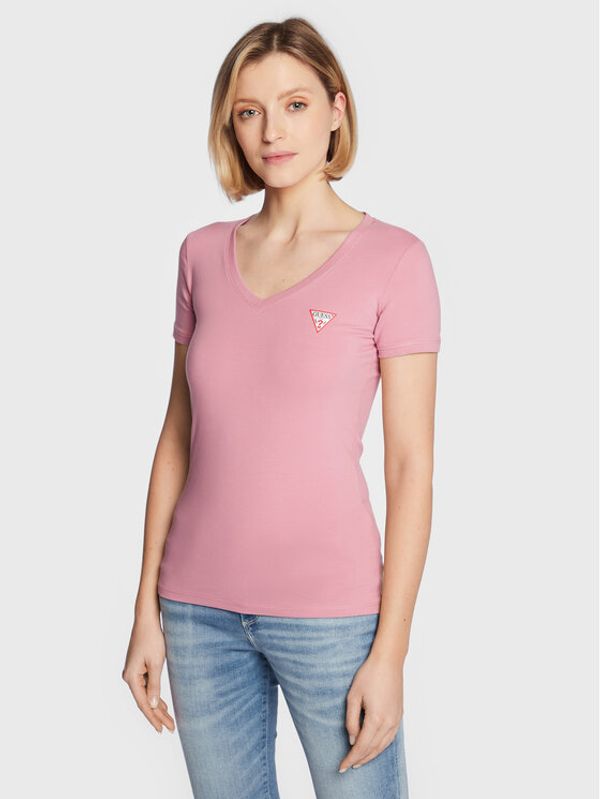 Guess Guess Тишърт Mini Triangle W2YI45 J1311 Розов Slim Fit