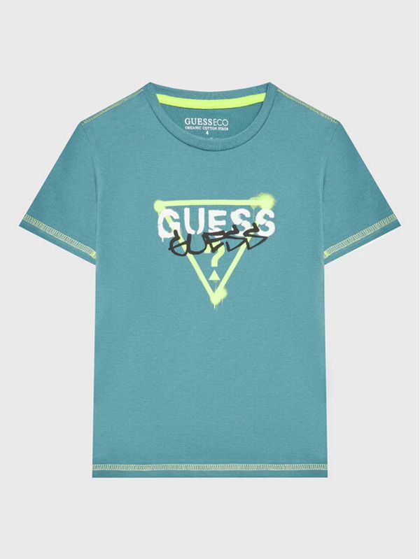 Guess Guess Тишърт N3RI15 K8HM0 Зелен Regular Fit