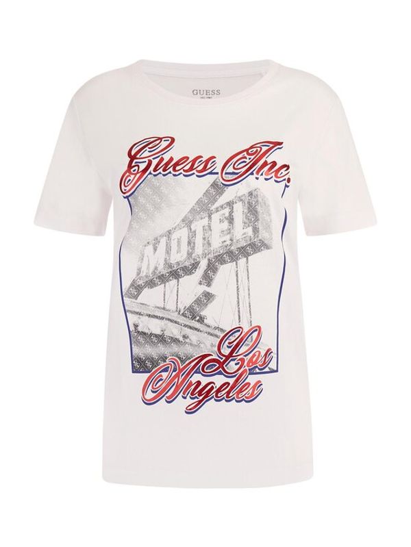Guess Guess Тишърт Postcard W3GI20 JA914 Бял Regular Fit