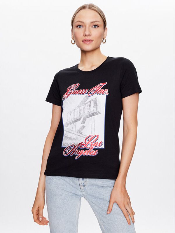 Guess Guess Тишърт Postcard W3GI20 JA914 Черен Regular Fit