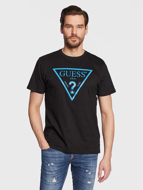 Guess Guess Тишърт Reflective Logo M3GI44 K9RM1 Черен Slim Fit