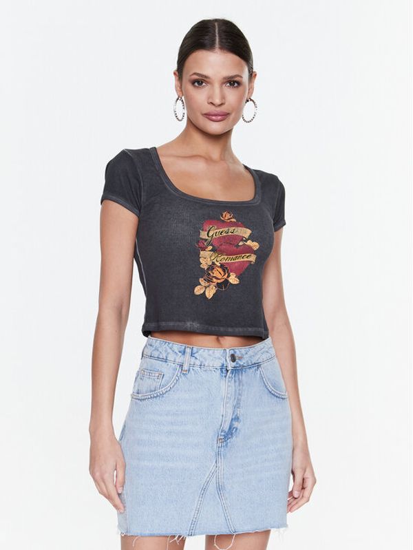 Guess Guess Тишърт Romance W3RI07 KA0H1 Черен Slim Fit