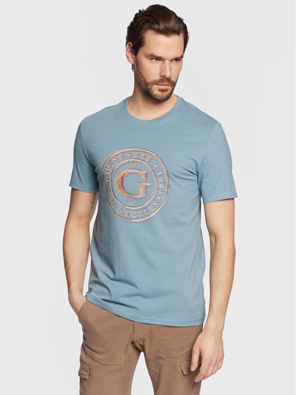 Guess Guess Тишърт Round Logo M3GI11 J1314 Син Slim Fit