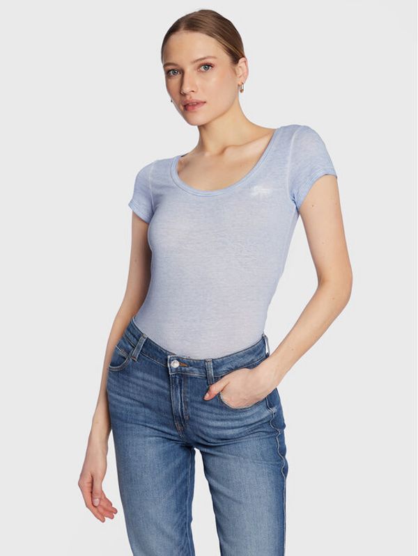 Guess Guess Тишърт Script Logo W2GI52 K9SN1 Син Slim Fit