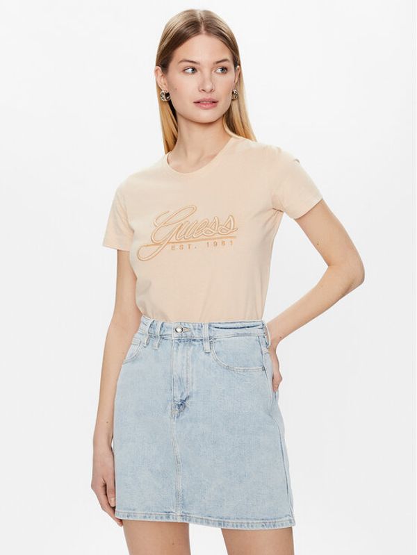 Guess Guess Тишърт Script W3GI36 I3Z14 Бежов Regular Fit