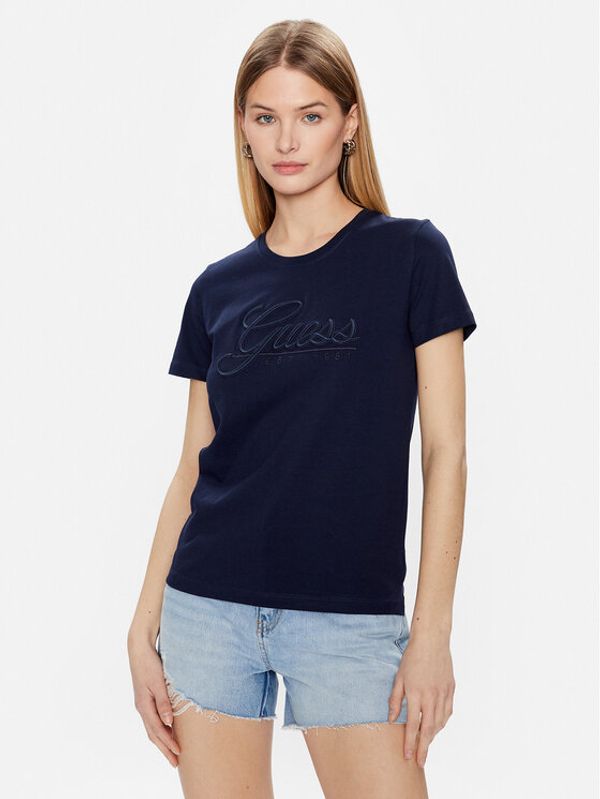 Guess Guess Тишърт Script W3GI36 I3Z14 Тъмносин Regular Fit