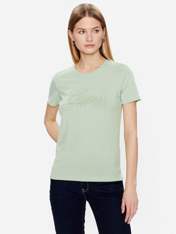 Guess Guess Тишърт Script W3GI36 I3Z14 Зелен Regular Fit