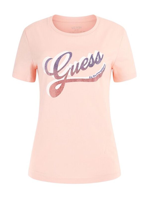 Guess Guess Тишърт Shaded Logo W3GI34 I3Z14 Розов Regular Fit