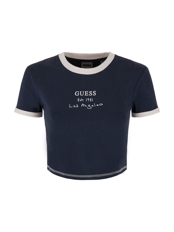 Guess Guess Тишърт Signature V3GI02 KBNW0 Тъмносин Slim Fit