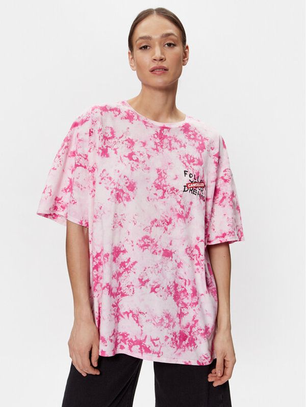 Guess Guess Тишърт Throwing Flowers W3GI56 K9RM4 Розов Oversize