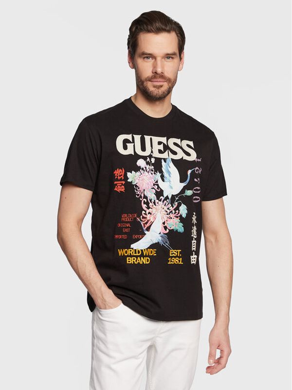 Guess Guess Тишърт Tokyo Collage M3GI76 KBDL0 Черен Regular Fit