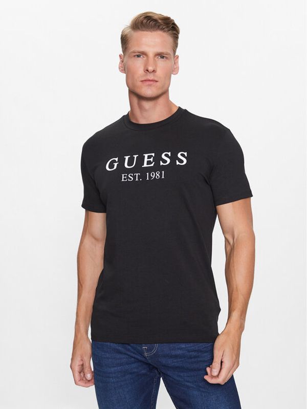 Guess Guess Тишърт U3YI00 K6YW0 Черен Regular Fit