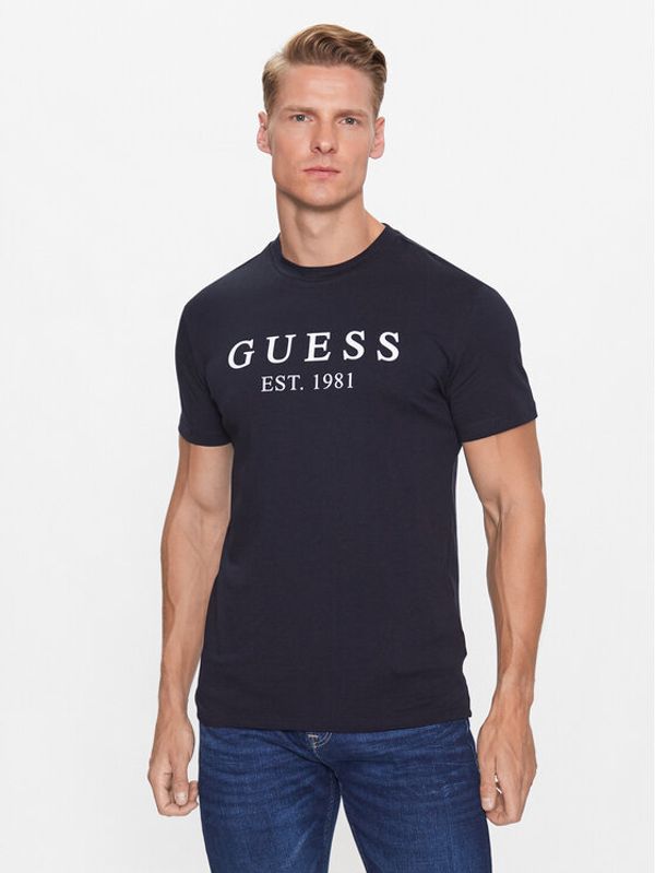 Guess Guess Тишърт U3YI00 K6YW0 Син Regular Fit