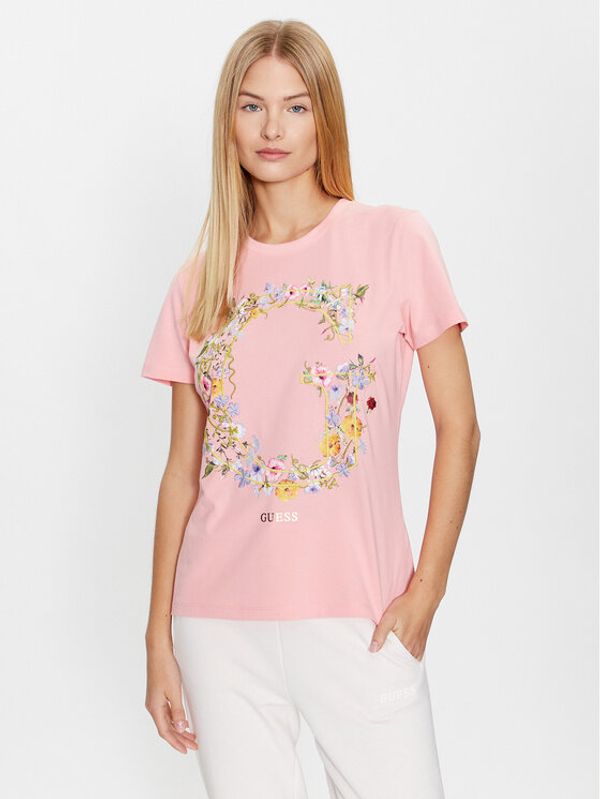 Guess Guess Тишърт V3YI02 I3Z14 Розов Regular Fit