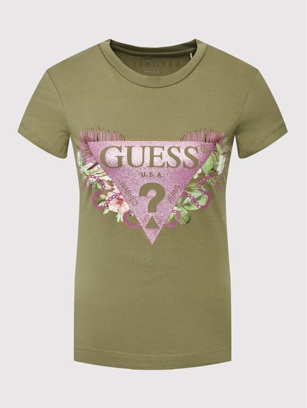 Guess Guess Тишърт W2YI29 J1311 Зелен Slim Fit