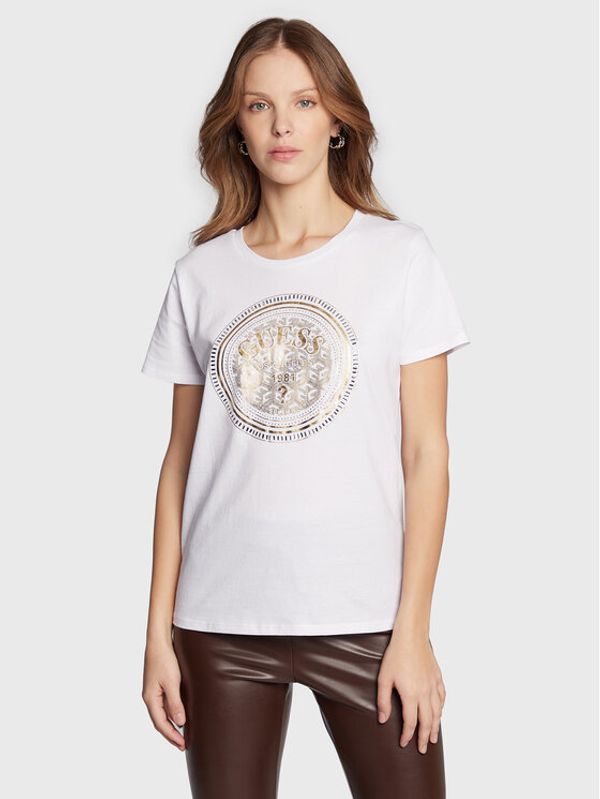 Guess Guess Тишърт W3RI01 K9RM1 Бял Regular Fit