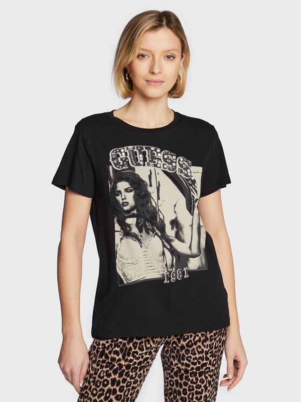 Guess Guess Тишърт W3RI20 K9RM3 Черен Regular Fit