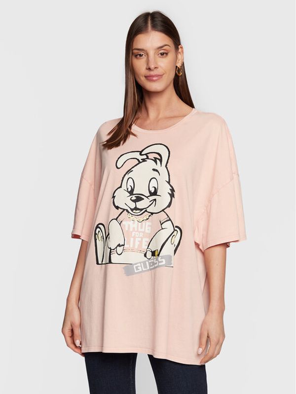 Guess Guess Тишърт W3RI53 K9RM3 Розов Relaxed Fit