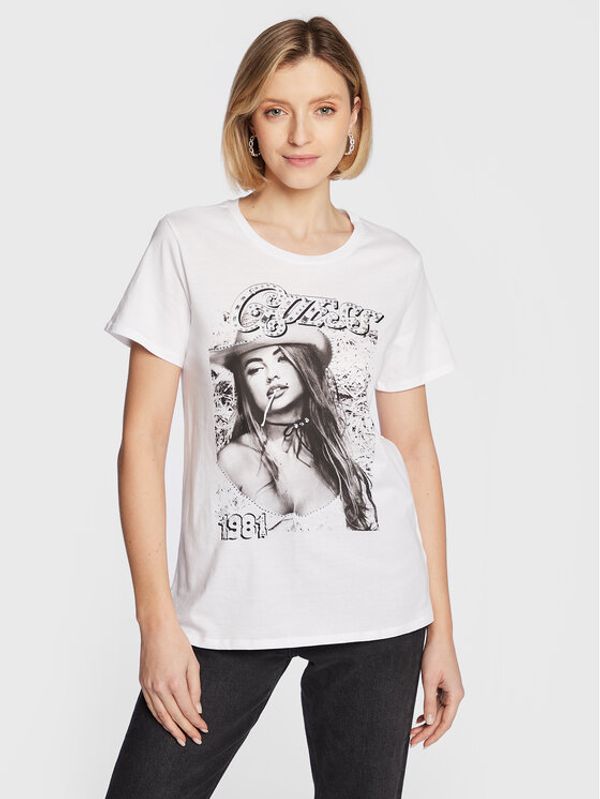 Guess Guess Тишърт W3RI56 K9RM3 Бял Relaxed Fit