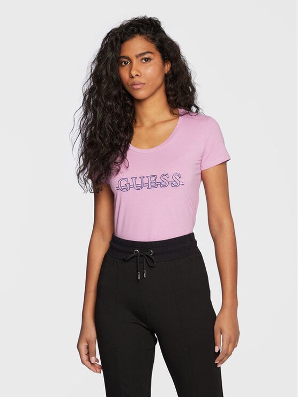Guess Guess Тишърт W3RI61 J1314 Розов Slim Fit