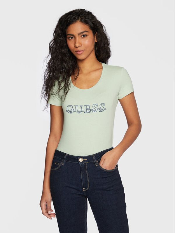 Guess Guess Тишърт W3RI61 J1314 Зелен Slim Fit