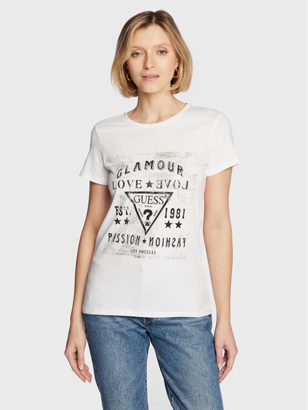 Guess Guess Тишърт W3RI62 JA900 Бял Regular Fit