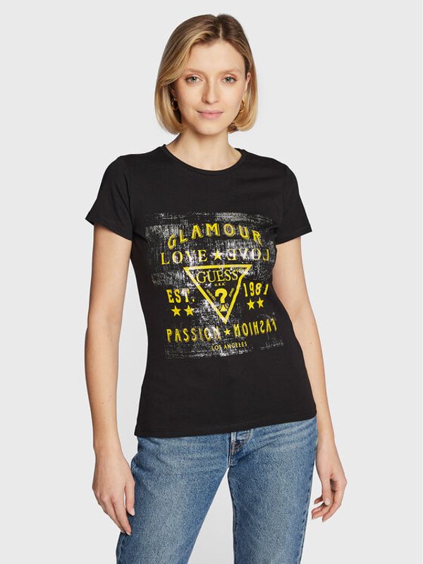 Guess Guess Тишърт W3RI62 JA900 Черен Regular Fit