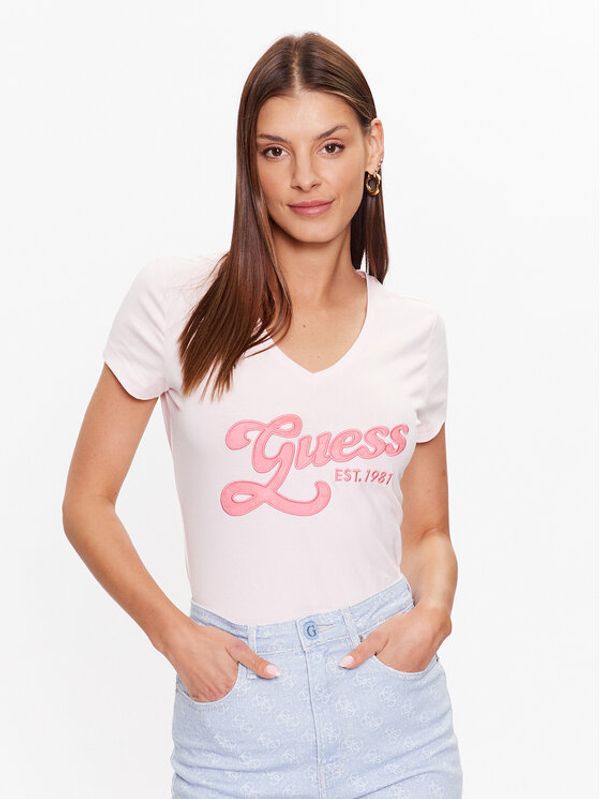 Guess Guess Тишърт W3YI34 J1314 Розов Slim Fit
