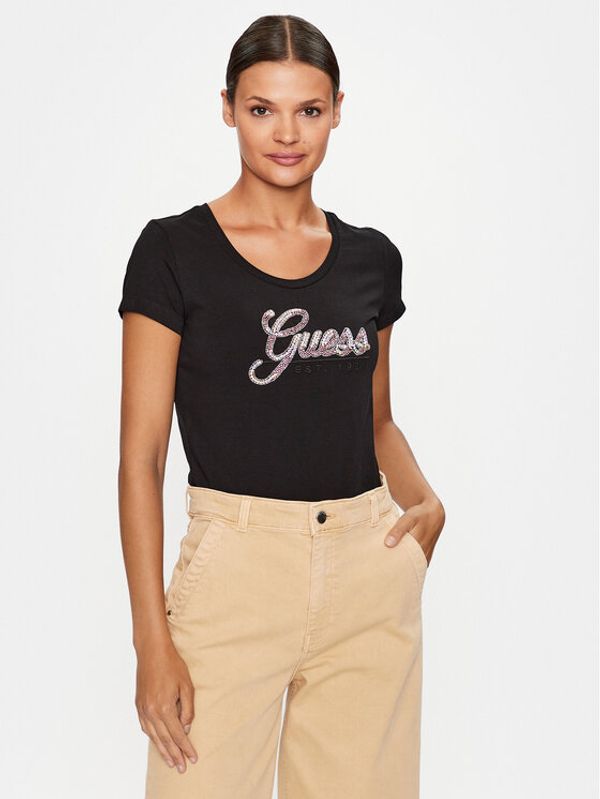 Guess Guess Тишърт W3YI36 J1314 Черен Slim Fit