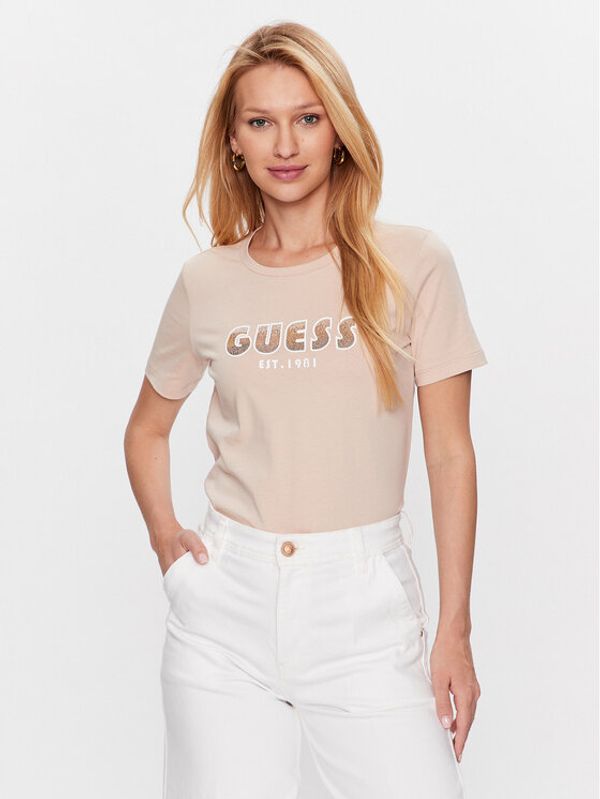 Guess Guess Тишърт W3YI39 I3Z14 Бежов Slim Fit