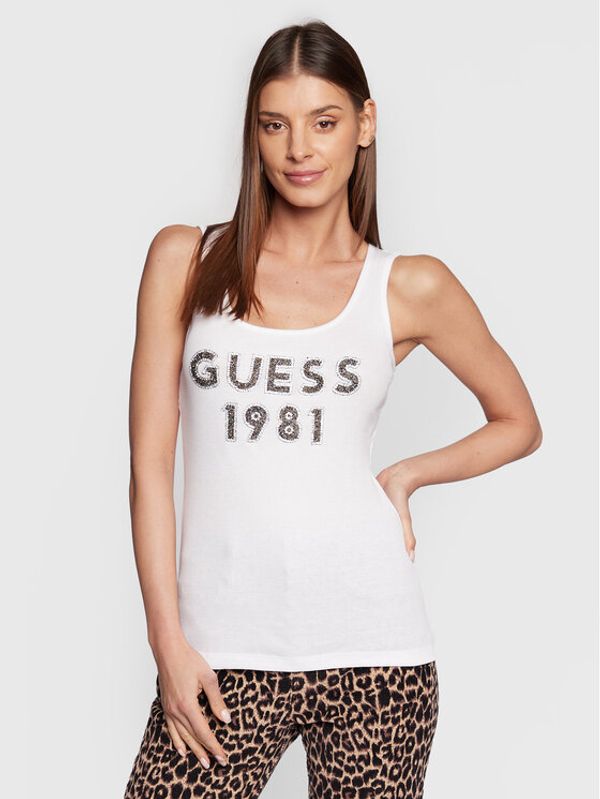 Guess Guess топ Tank Top W3RP07 K1814 Бял Slim Fit