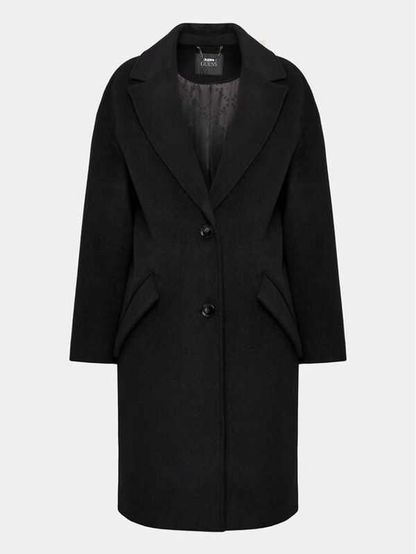 Guess Guess Вълнено палто Elly W2BL0H WEWU0 Черен Relaxed Fit