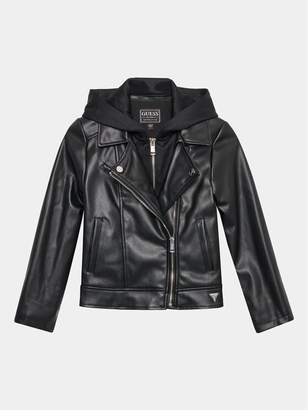 Guess Guess Яке от имитация на кожа J3YL07 WAEI0 Черен Regular Fit